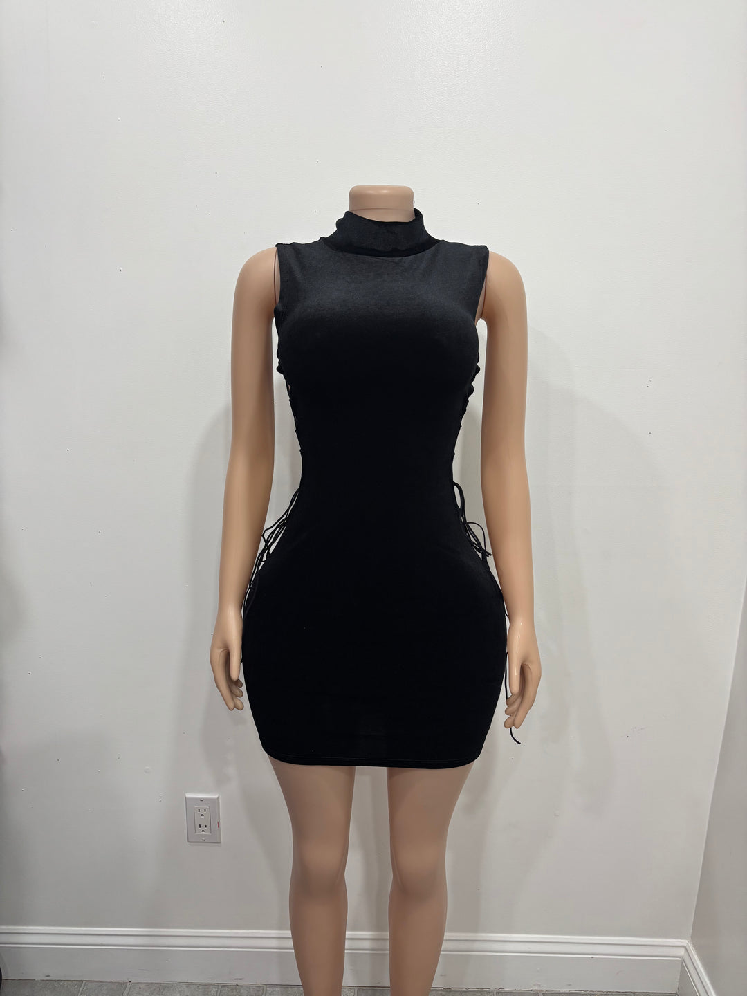 Velvet Lace-up dress