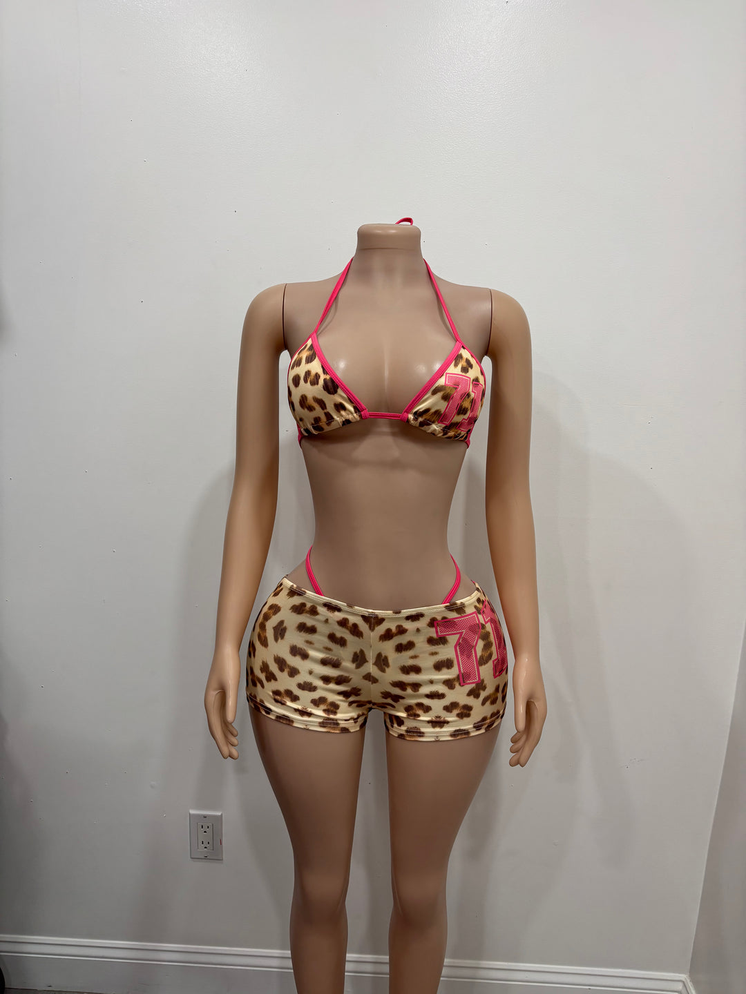 3-PC CHEETAH BIKINI SET