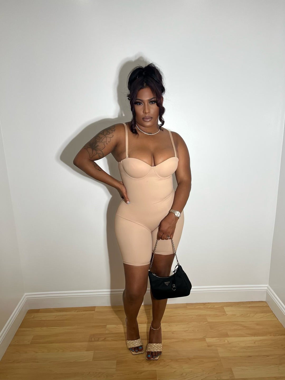 Nude Snatched Romper