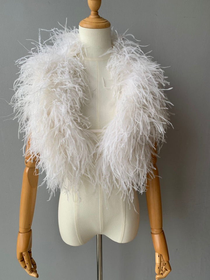 WHITE FUR TOP