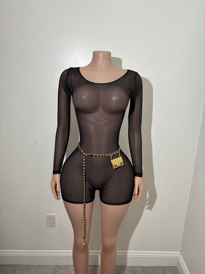 BLACK MESH ROMPER